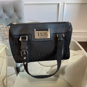 Christian Dior Boston Diorissimo bag black silver hardware Vintage